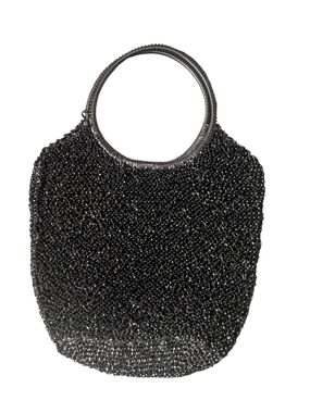 Chainmail Round-Handle Tote in Metallic Black